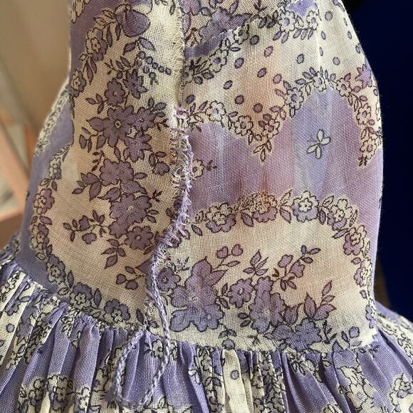 1950s Shirley Lee Purple Floral Fit and Flare Cocktail Dress - Picture 7 of 9